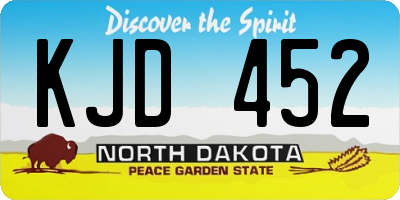 ND license plate KJD452