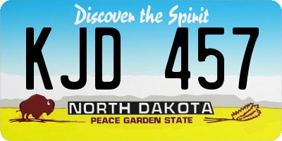 ND license plate KJD457