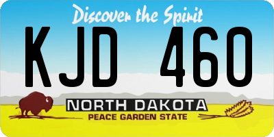 ND license plate KJD460