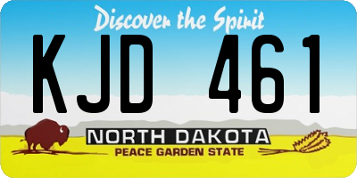 ND license plate KJD461