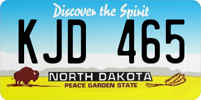 ND license plate KJD465