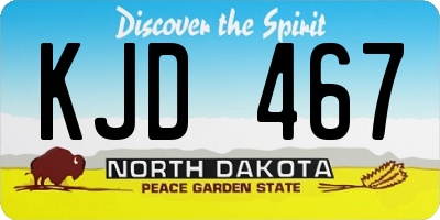 ND license plate KJD467