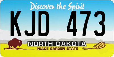 ND license plate KJD473