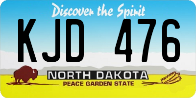 ND license plate KJD476