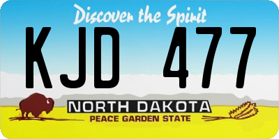 ND license plate KJD477