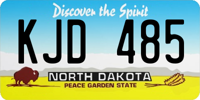 ND license plate KJD485