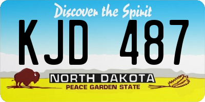 ND license plate KJD487