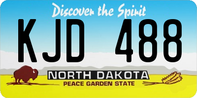 ND license plate KJD488