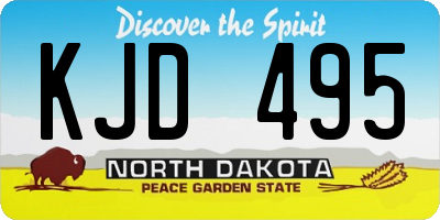 ND license plate KJD495