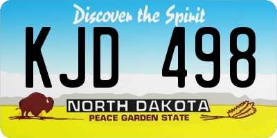 ND license plate KJD498
