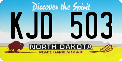 ND license plate KJD503
