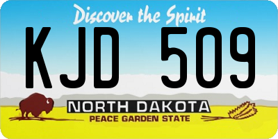 ND license plate KJD509