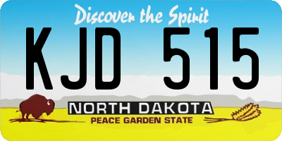 ND license plate KJD515