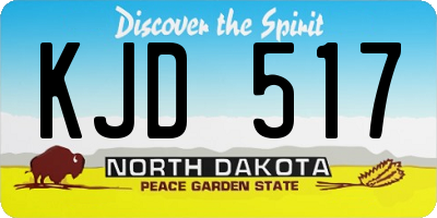 ND license plate KJD517
