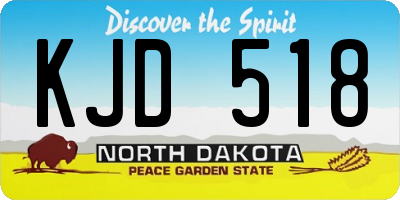 ND license plate KJD518