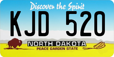ND license plate KJD520