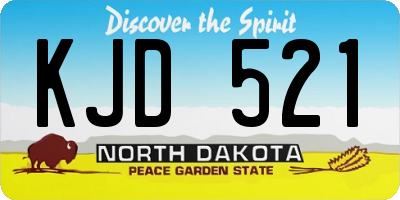 ND license plate KJD521
