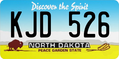 ND license plate KJD526