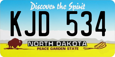 ND license plate KJD534