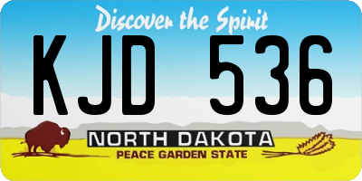 ND license plate KJD536
