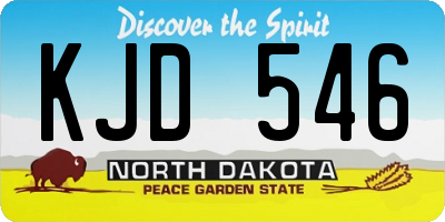ND license plate KJD546