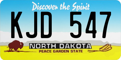 ND license plate KJD547