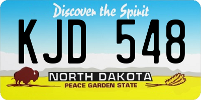 ND license plate KJD548