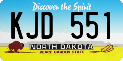 ND license plate KJD551