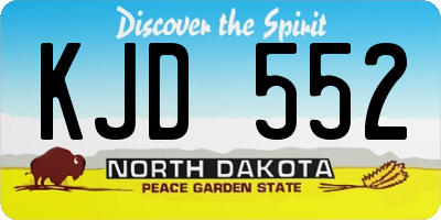 ND license plate KJD552