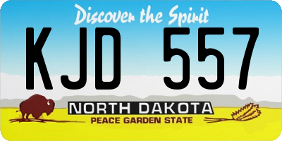 ND license plate KJD557