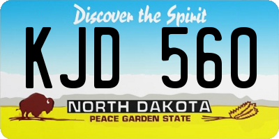 ND license plate KJD560