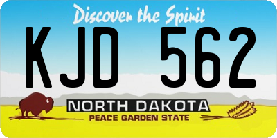 ND license plate KJD562
