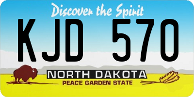 ND license plate KJD570