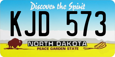 ND license plate KJD573