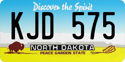 ND license plate KJD575