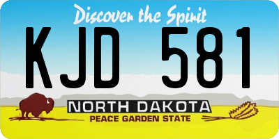 ND license plate KJD581