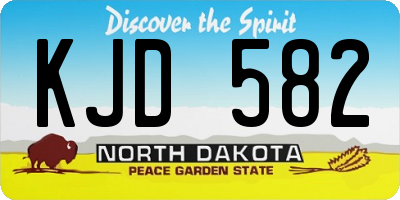 ND license plate KJD582