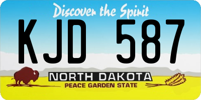 ND license plate KJD587
