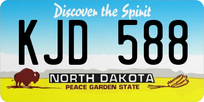 ND license plate KJD588
