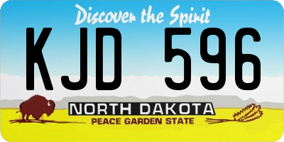 ND license plate KJD596