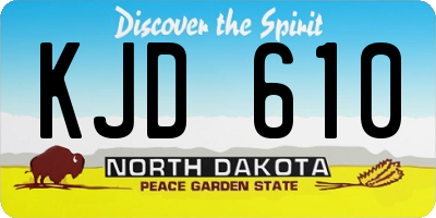 ND license plate KJD610