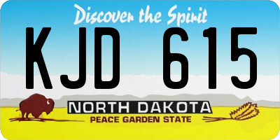 ND license plate KJD615