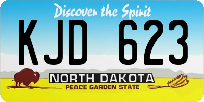 ND license plate KJD623