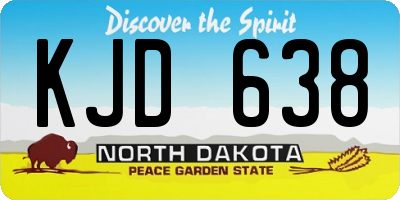 ND license plate KJD638