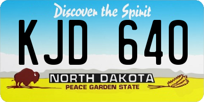 ND license plate KJD640