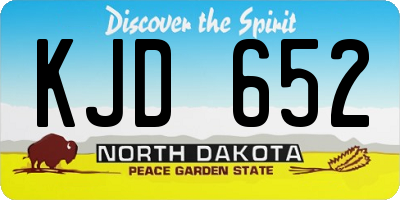 ND license plate KJD652
