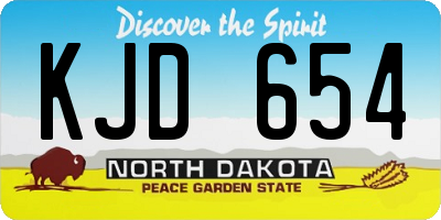ND license plate KJD654