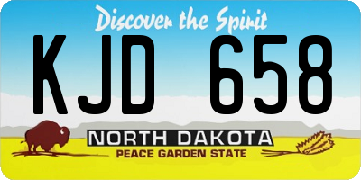 ND license plate KJD658