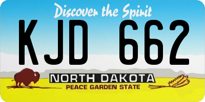 ND license plate KJD662