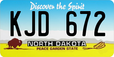 ND license plate KJD672